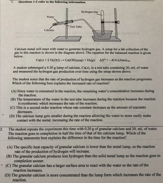 Test For Hydrogen Gas