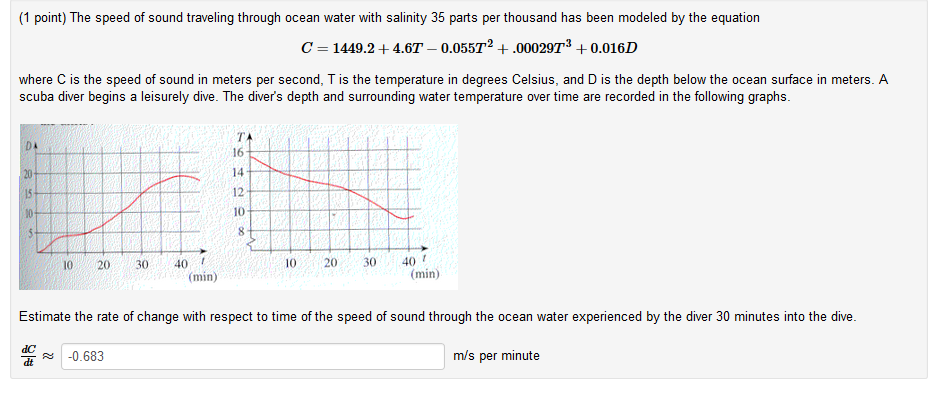 the speed of sound in seawater