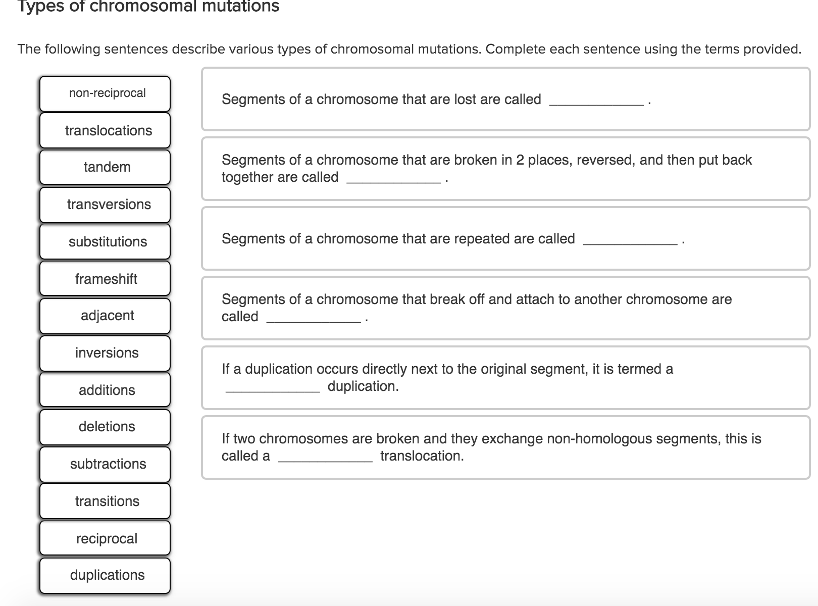 Solved The following sentences describe various types of | Chegg.com
