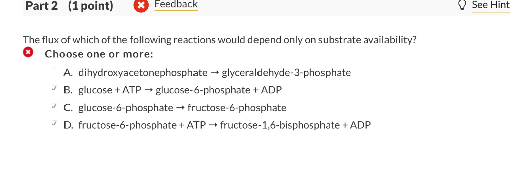 Solved Part 2 (1 point) Feedback See Hint The flux of which | Chegg.com