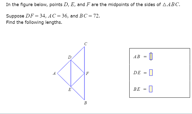 Solved In The Figure Below Points D E And F Are The 5585