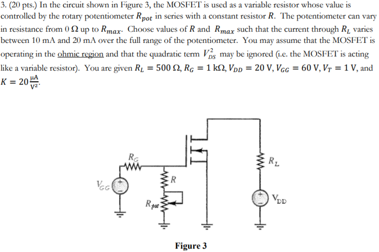 Solved 3. (20 pts.) In the circuit shown in Figure 3, the