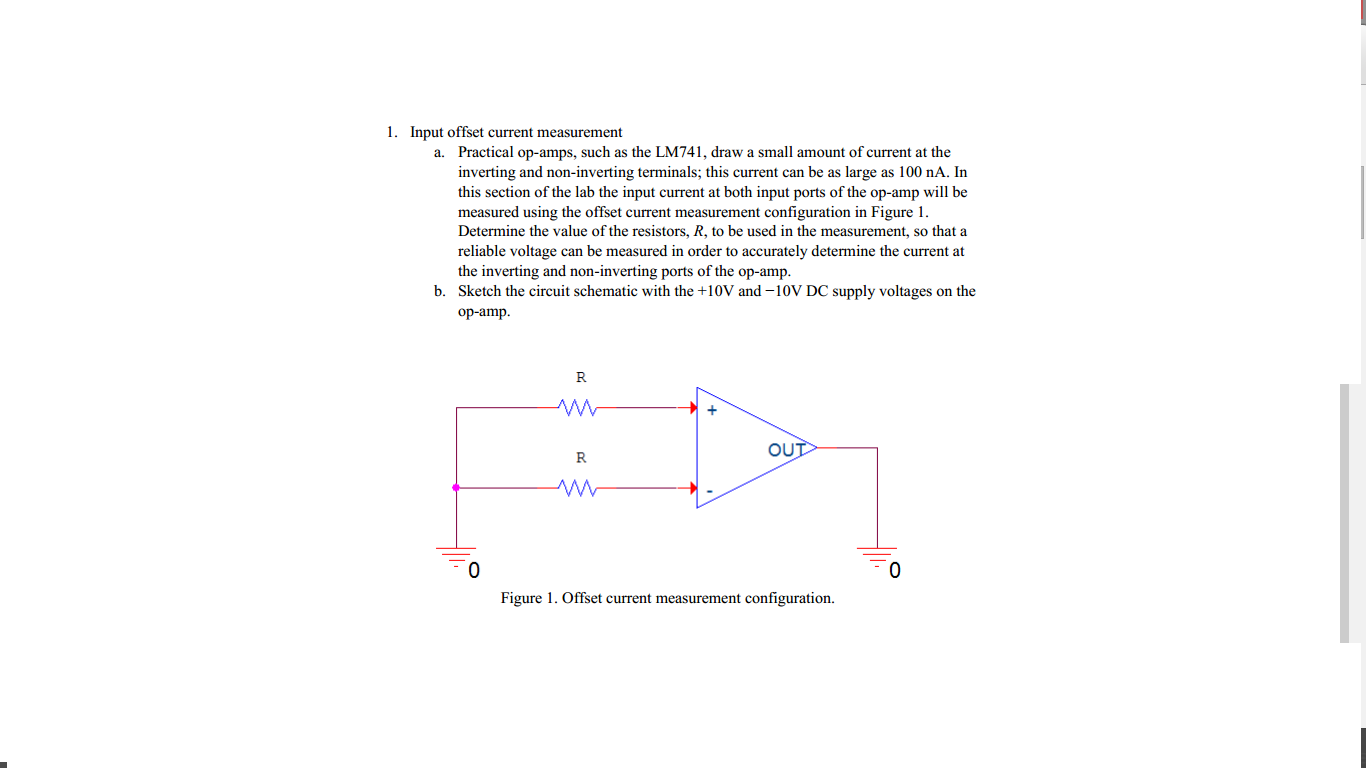 Solved Input offset current measurement Practical opamps,