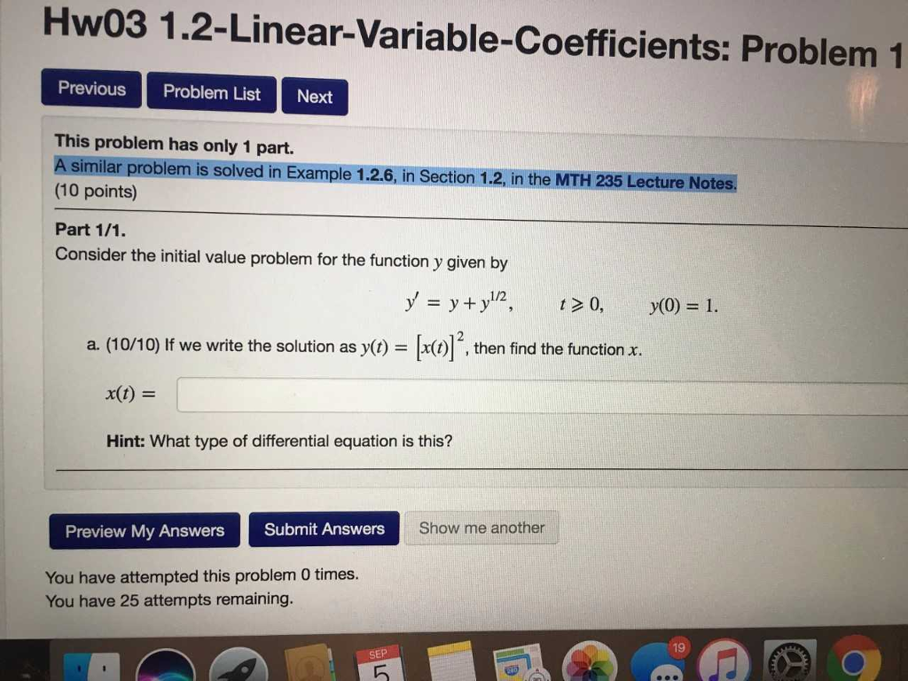 Solved This problem has only 1 part. A similar problem is | Chegg.com