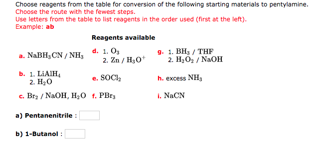 Solved Choose Reagents From The Table For Conversion Of The | Chegg.com