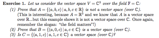 Exercise 1. Let us consider the vector space V = C^3 | Chegg.com