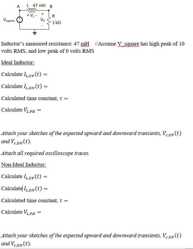 Solved L 47 mH B squa re Inductor's measured resistance 47