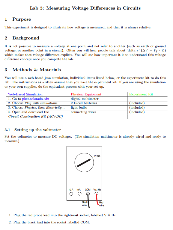 Solved Lab 3 Measuring Voltage Differences in Circuits 1