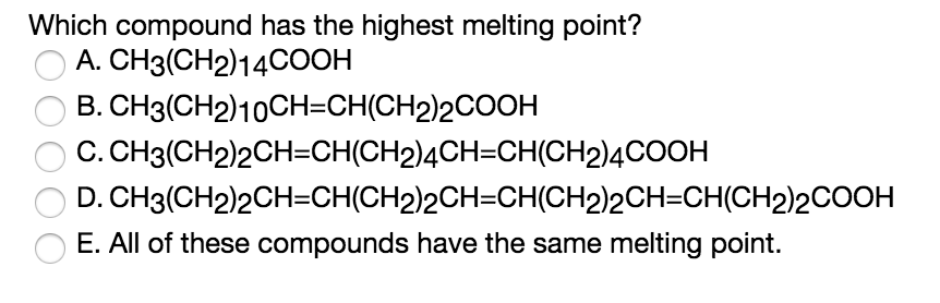 Which Compound Has The Highest Melting Point