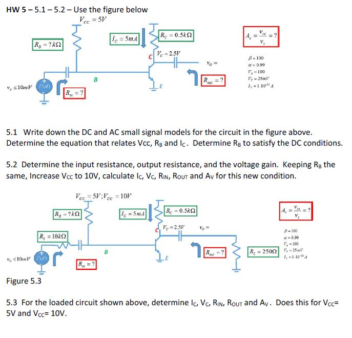 Solved Use The Figure Below Write Down The DC And AC Small | Chegg.com