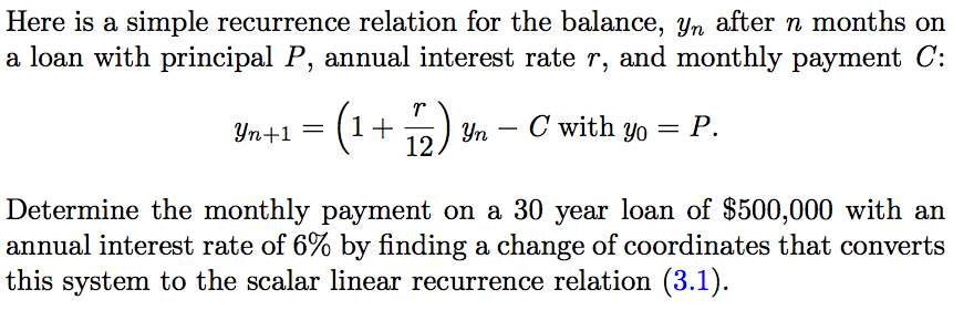 Solved Here is a simple recurrence relation for the balance, | Chegg.com