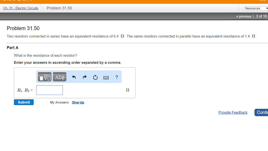 Solved Two resistors connected in series have an equivalent