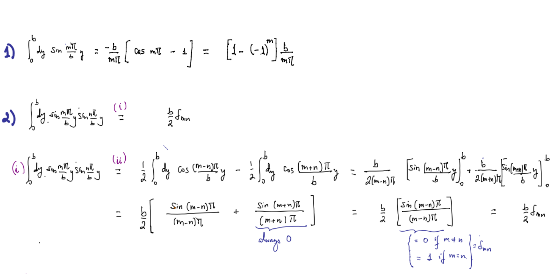 Solved Integral^6_o Sin Mpi/b Y = -b/npi [cos Mpi - I] = [I | Chegg.com