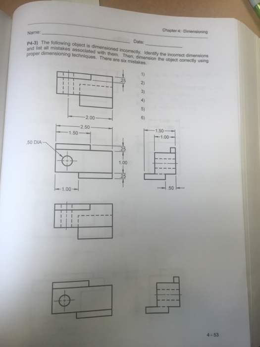 Solved Chapter 4 Dimensioning Name Date P4 3 The