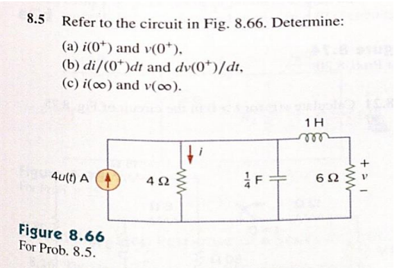 Solved Refer To The Circuit In Fig. 8.66. Determine: (a) | Chegg.com