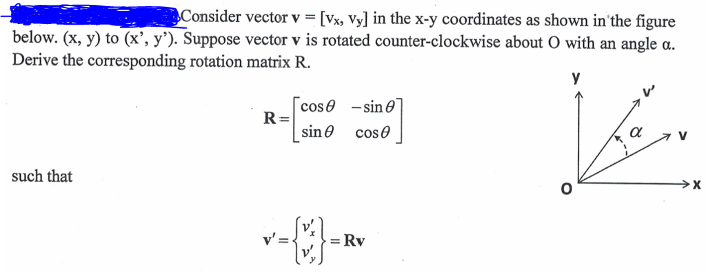 Solved Consider vector v = [v_x, v_y] in the x-y coordinates | Chegg.com