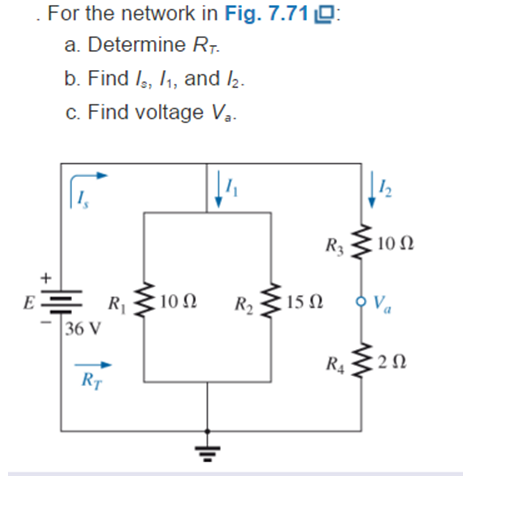 Solved For the network in Fig. 7.71 b. Find I., 11, and ½. | Chegg.com