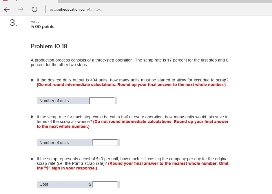 Solved A production process consists of a three-step | Chegg.com