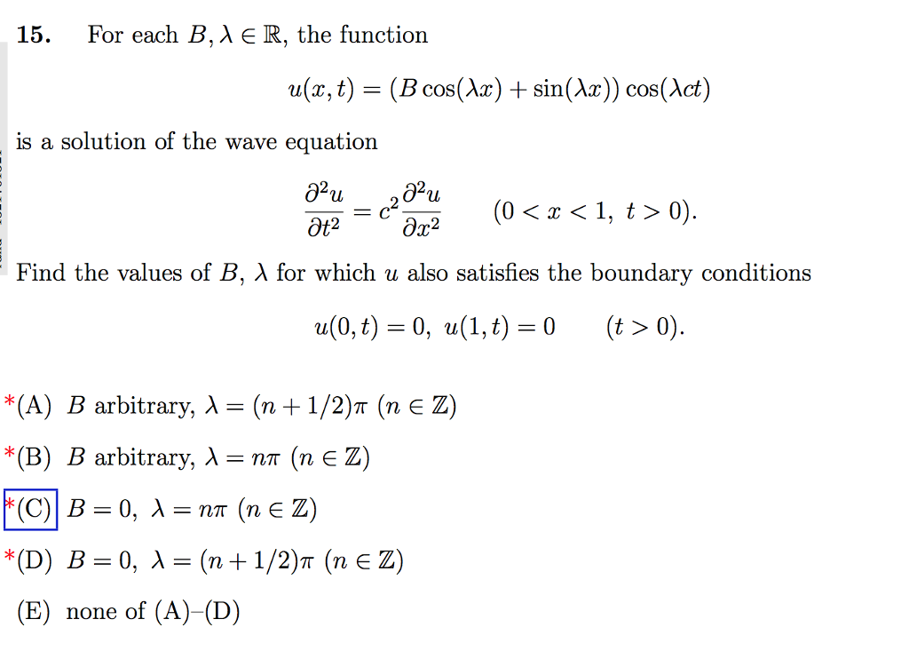 Solved For Each B, Lambda Elementof R, The Function U(x, T) | Chegg.com