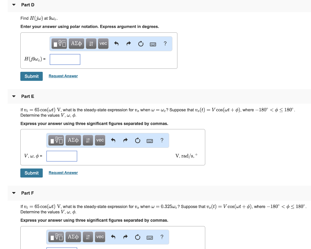 Solved Part A Consider the RC filter shown in (Figure 1). | Chegg.com