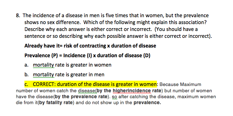 Solved Epidemiology: Why Was It Not A Or B? What Is Because | Chegg.com