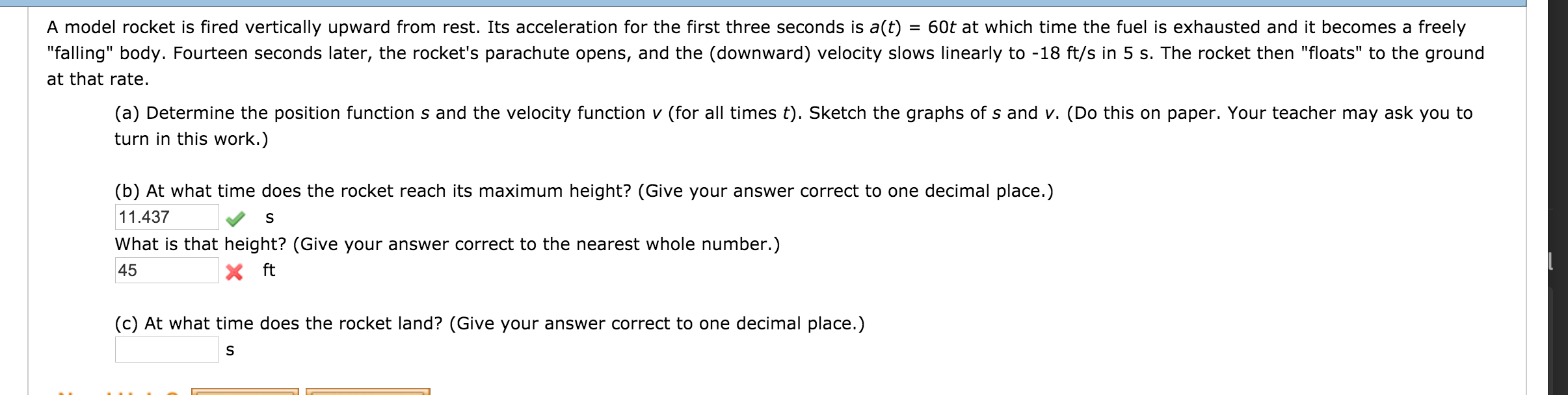 Solved A model rocket is fired vertically upward from rest.