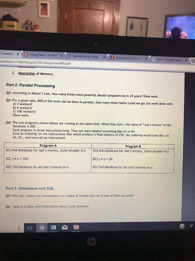 Solved Communit × Chegg Study Guided x Dldentify Rocks Game | Chegg.com