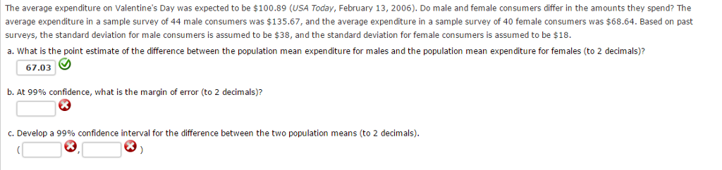 Solved The average expenditure on Valentine's Day was | Chegg.com