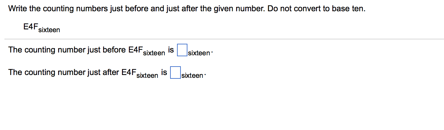 Solved Write the counting numbers just before and just after | Chegg.com