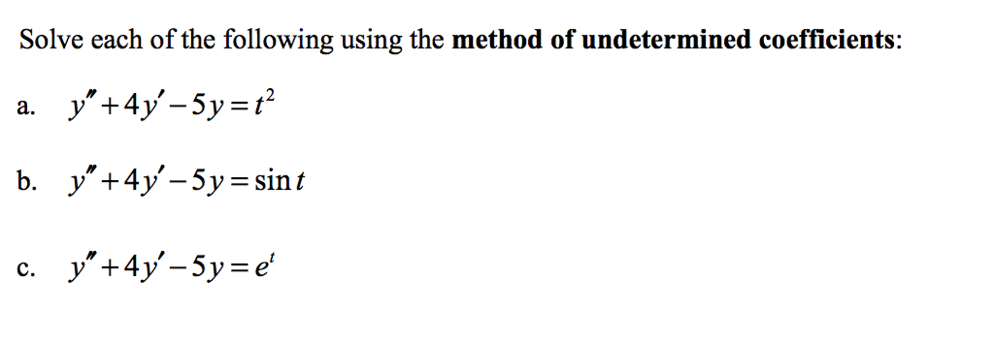 Solved Solve each of the following using the method of | Chegg.com
