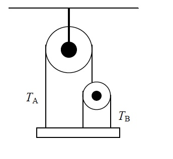 Solved In the diagram below, each pulley has a mass of | Chegg.com