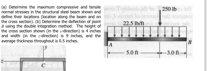 Solved 1. (a) Determine the maximum compressive and tensile | Chegg.com