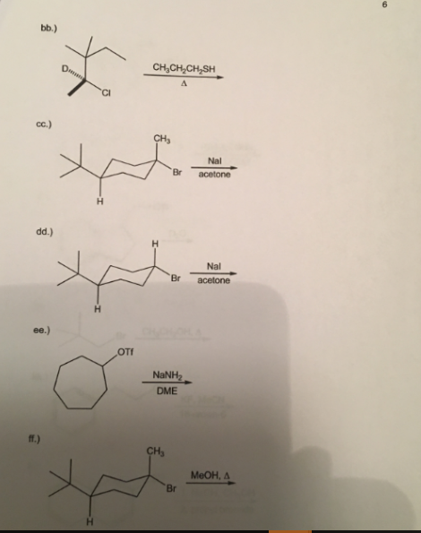 Solved bb.) dd.) CH3CH2CH2SH Br acetone Nal Br acetone NaNH2 | Chegg.com