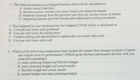 preparing a budgeted balance sheet