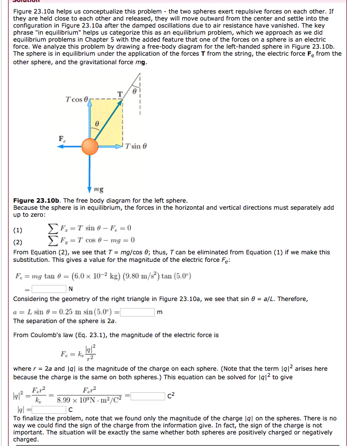 Solved Example 23.4 Find the Charge on the Spheres Problem | Chegg.com