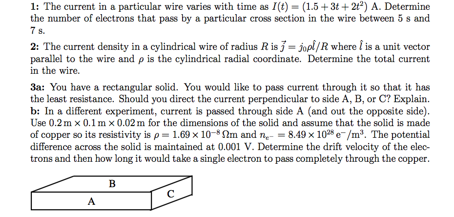 Solved The current in a particular wire varies with time as | Chegg.com