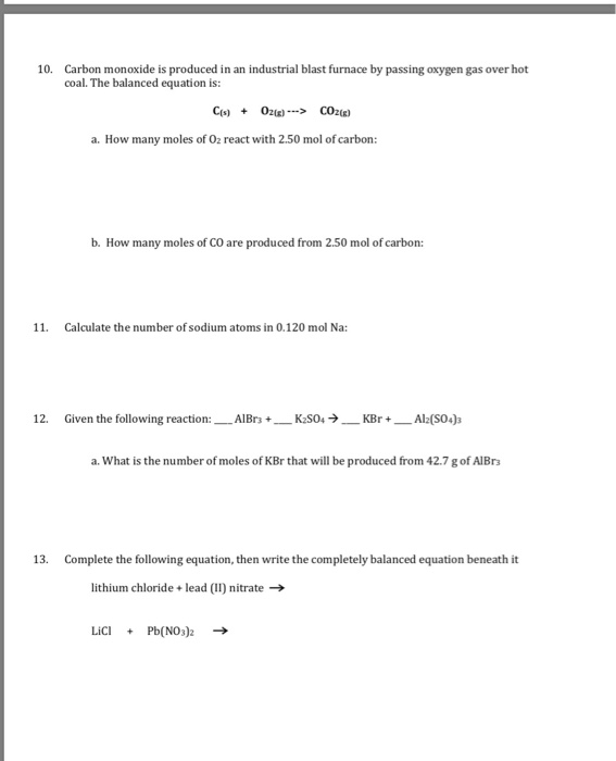 Solved Carbon monoxide is produced in an industrial blast | Chegg.com