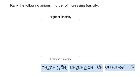 Solved Rank the following anions in order of increasing | Chegg.com