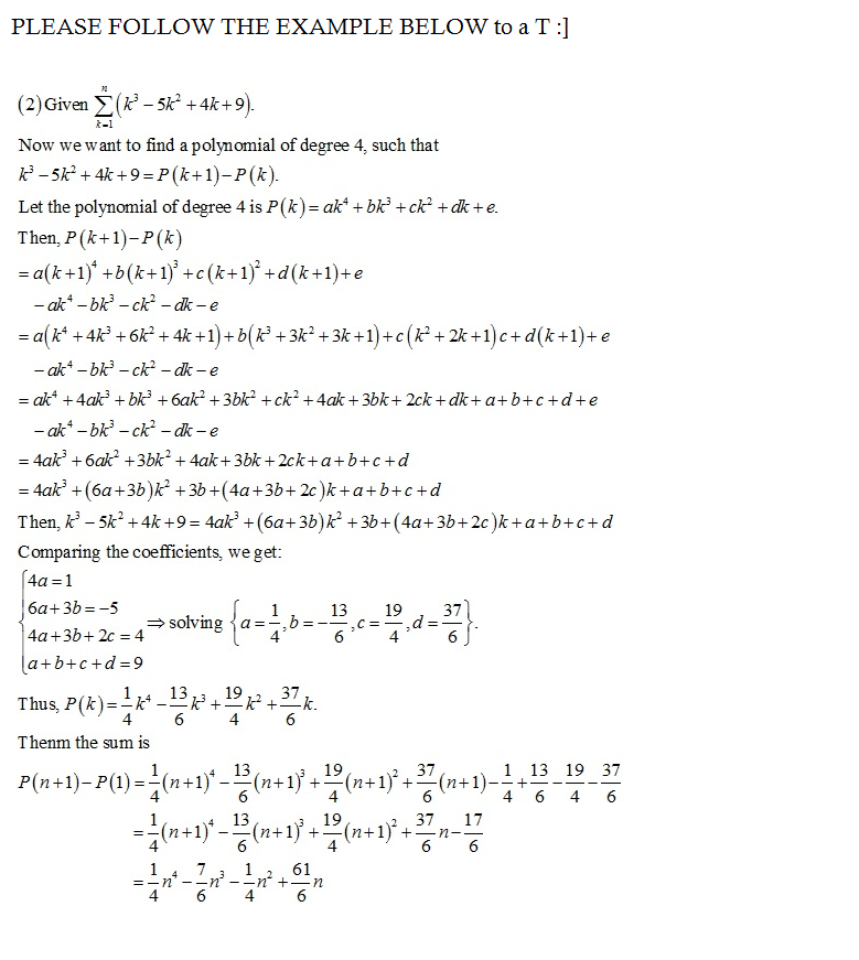 Solved PLEASE FOLLOW THE EXAMPLE BELOW to a T:] (2)Given | Chegg.com