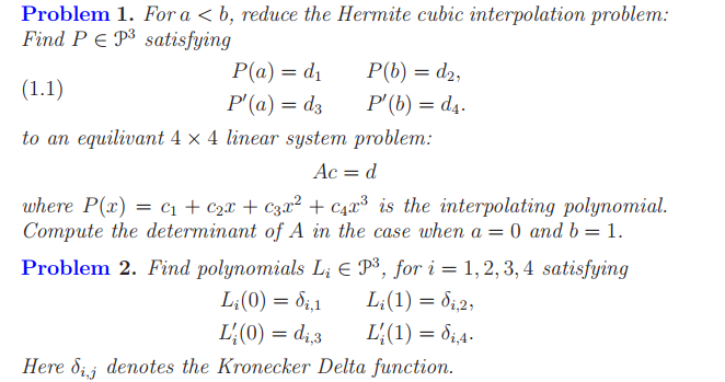 Solved Problem 1. Fora B, Reduce The Hermite Cubic | Chegg.com