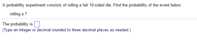 Solved A probability experiment consists of rolling a fair | Chegg.com