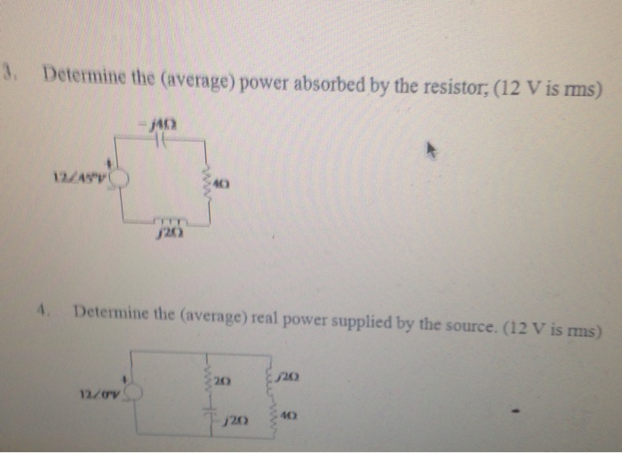 Solved 3. Determine The (average) Power Absorbed By The | Chegg.com