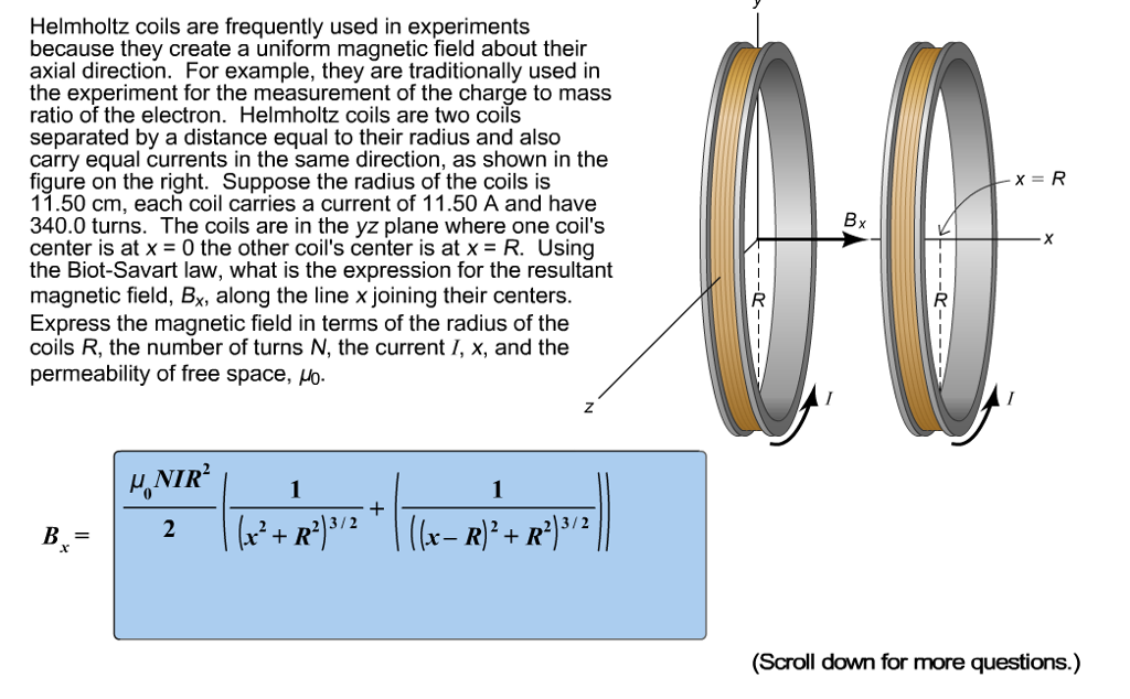 calculate magnetic field between two coils