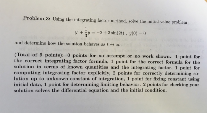 Solved Using The Integrating Factor Method, Solve The | Chegg.com