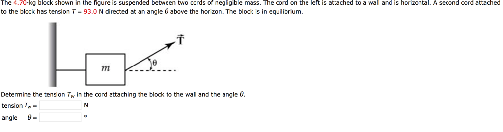 Solved The 4.70-kg block shown in the figure is suspended | Chegg.com