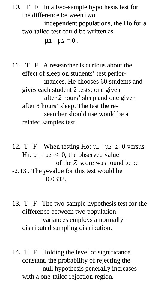 Solved t fin a two sample hypothesis test for the difference chegg