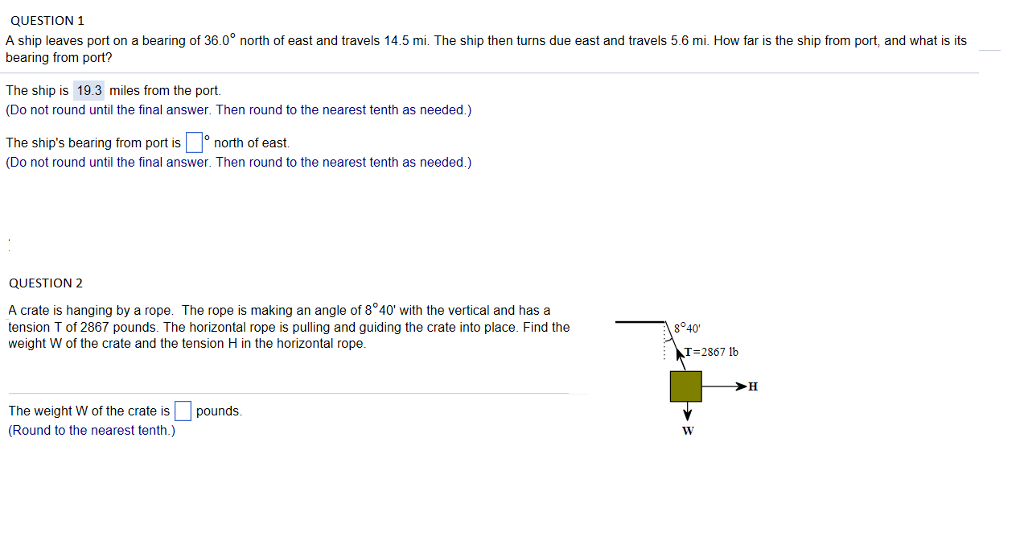 Solved QUESTION 1 A Ship Leaves Port On A Bearing Of 36 0 Chegg