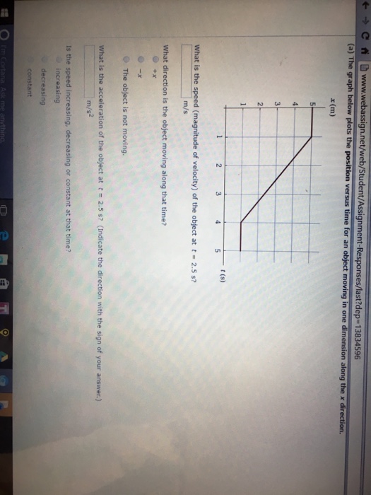 Solved st?dep-13834596 x (m) t (s) what is the speed | Chegg.com