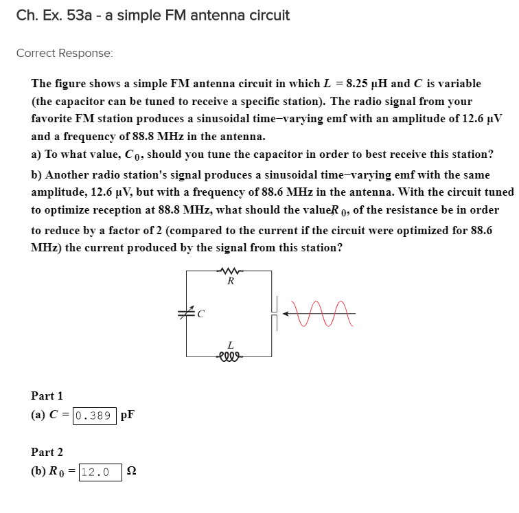 Solved The figure shows a simple FM antenna circuit in which