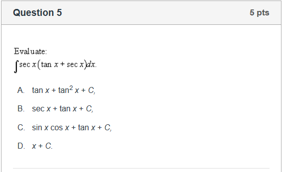 solved-evaluate-integral-sec-x-tan-x-sec-x-dx-tan-x-chegg